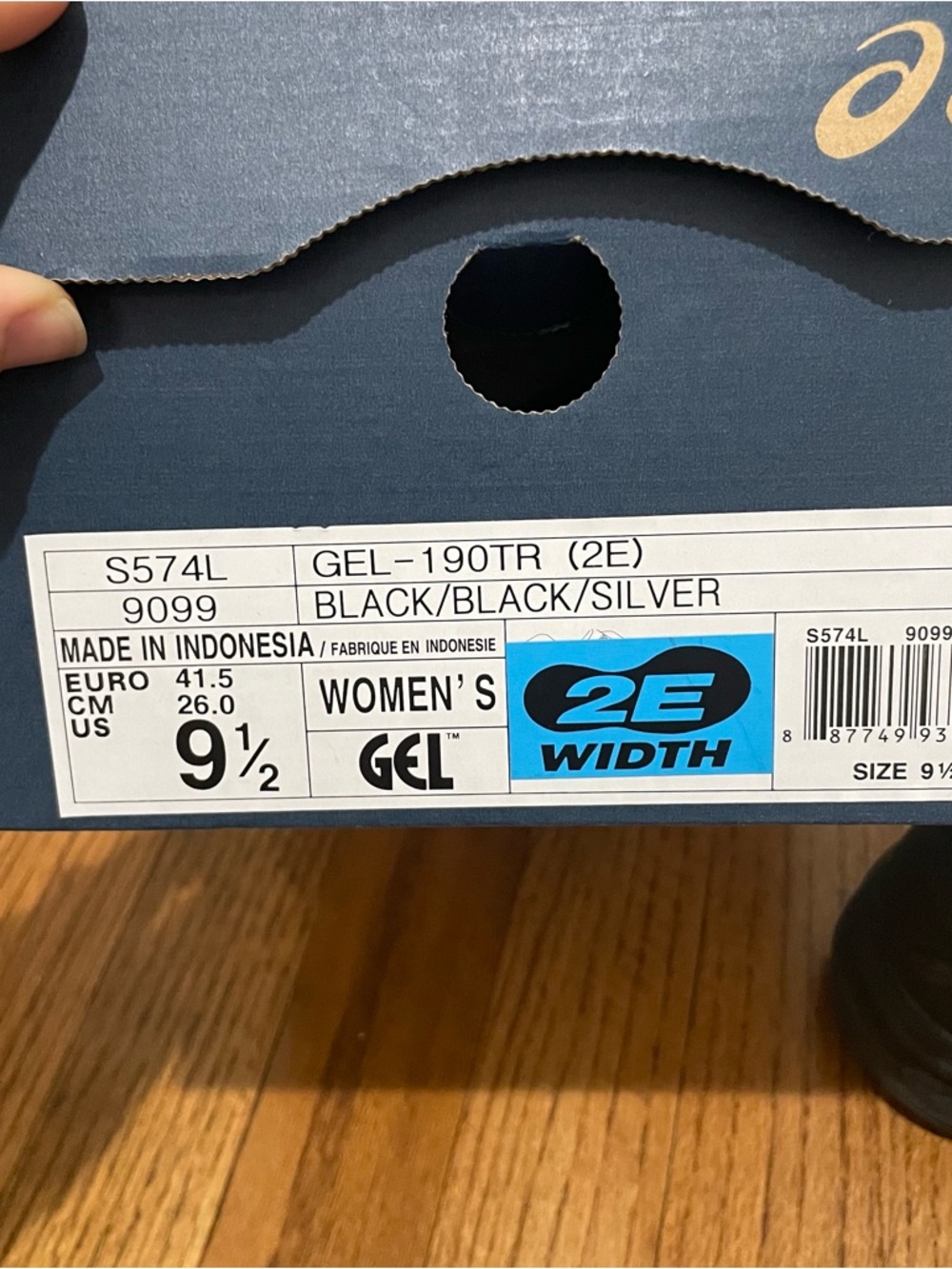Asics Gel 190TR Black Running Training Sneakers Women Size 9.5 Wide 2E - Picture 9 of 10